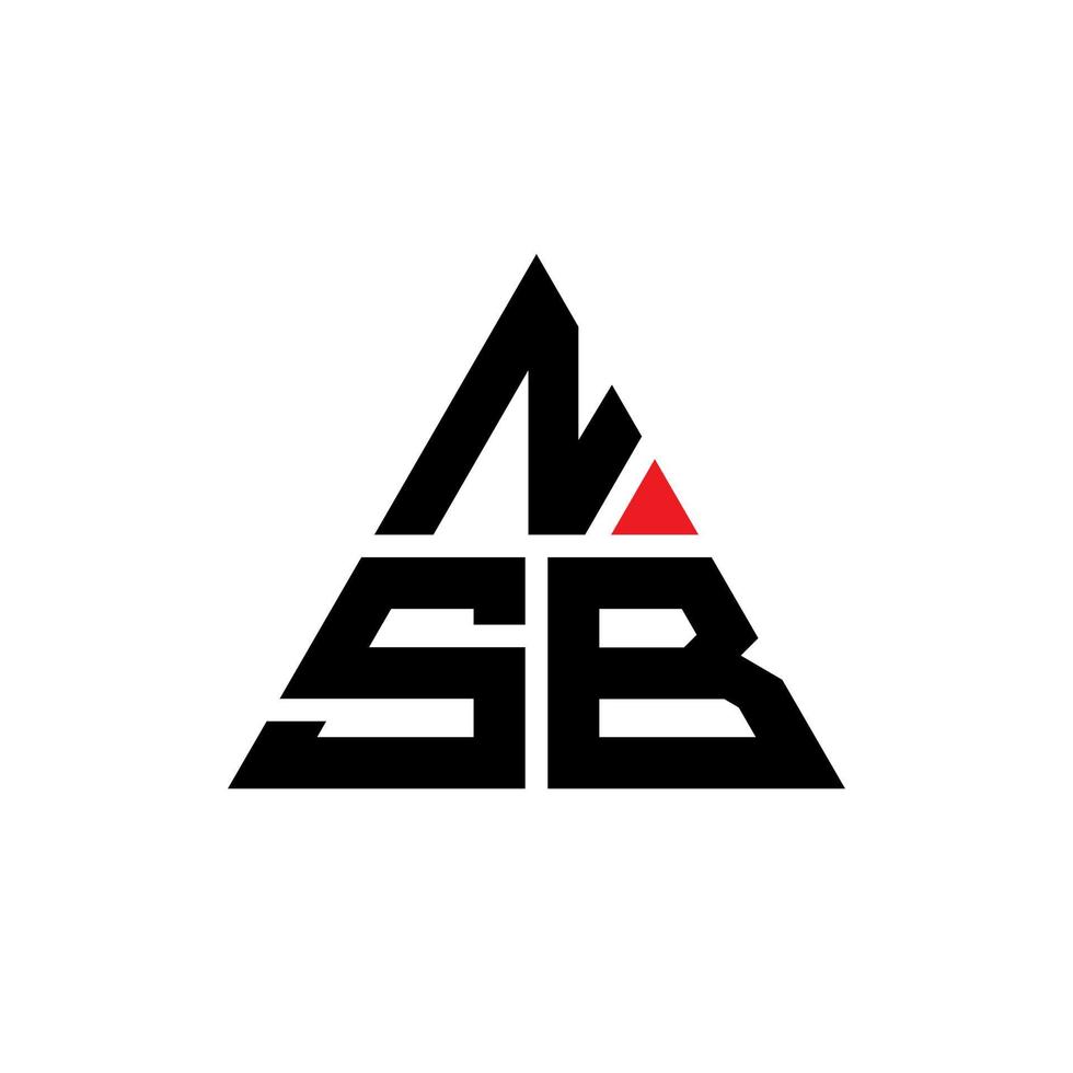 Diseño de logotipo de letra triangular nsb con forma de triángulo. monograma de diseño de logotipo de triángulo nsb. plantilla de logotipo de vector de triángulo nsb con color rojo. logotipo triangular nsb logotipo simple, elegante y lujoso.