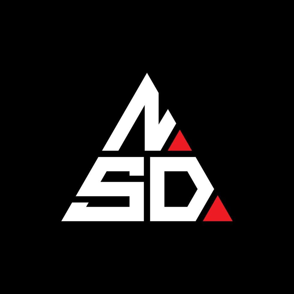 Diseño de logotipo de letra triangular nsd con forma de triángulo. monograma de diseño de logotipo de triángulo nsd. plantilla de logotipo de vector de triángulo nsd con color rojo. logotipo triangular nsd logotipo simple, elegante y lujoso.