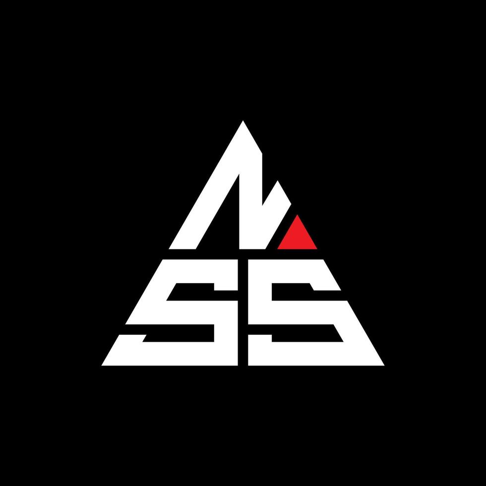 diseño de logotipo de letra triangular nss con forma de triángulo. monograma de diseño de logotipo de triángulo nss. plantilla de logotipo de vector de triángulo nss con color rojo. logotipo triangular nss logotipo simple, elegante y lujoso.