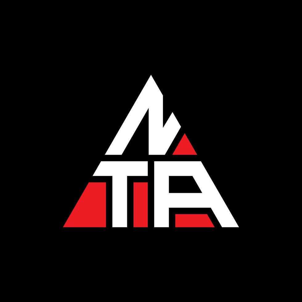 diseño de logotipo de letra triangular nta con forma de triángulo. monograma de diseño del logotipo del triángulo nta. plantilla de logotipo de vector de triángulo nta con color rojo. logotipo triangular nta logotipo simple, elegante y lujoso.