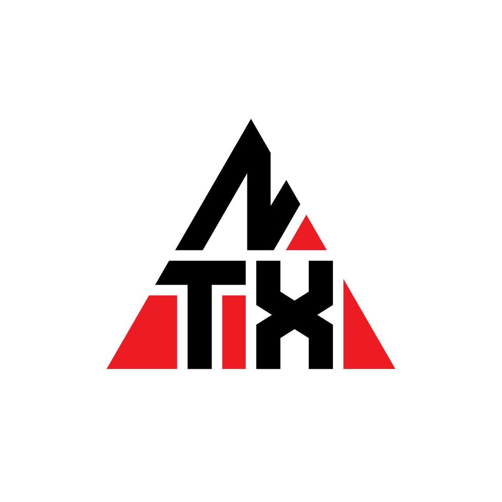 Diseño de logotipo de letra triangular ntx con forma de triángulo. monograma de diseño del logotipo del triángulo ntx. plantilla de logotipo de vector de triángulo ntx con color rojo. logotipo triangular ntx logotipo simple, elegante y lujoso.