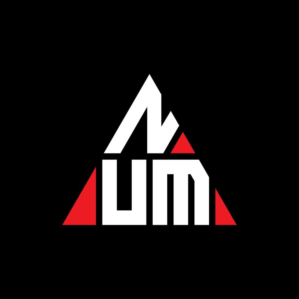 num diseño de logotipo de letra triangular con forma de triángulo. monograma de diseño de logotipo de triángulo num. plantilla de logotipo de vector de triángulo num con color rojo. num logotipo triangular logotipo simple, elegante y lujoso.