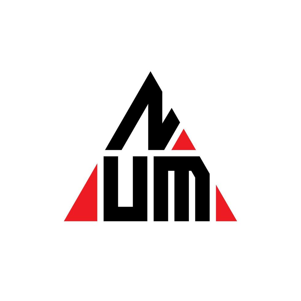 num diseño de logotipo de letra triangular con forma de triángulo. monograma de diseño de logotipo de triángulo num. plantilla de logotipo de vector de triángulo num con color rojo. num logotipo triangular logotipo simple, elegante y lujoso.