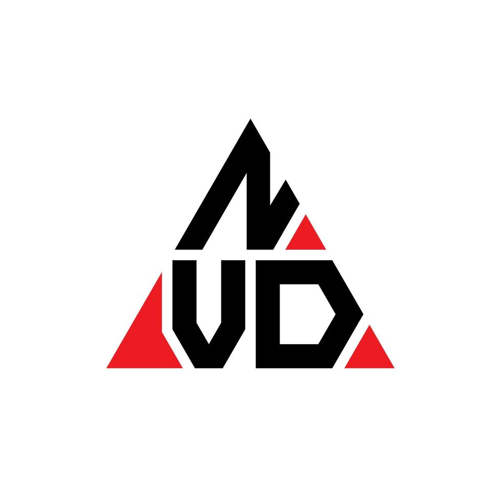Diseño de logotipo de letra triangular nvd con forma de triángulo. monograma de diseño de logotipo de triángulo nvd. plantilla de logotipo de vector de triángulo nvd con color rojo. logotipo triangular nvd logotipo simple, elegante y lujoso.