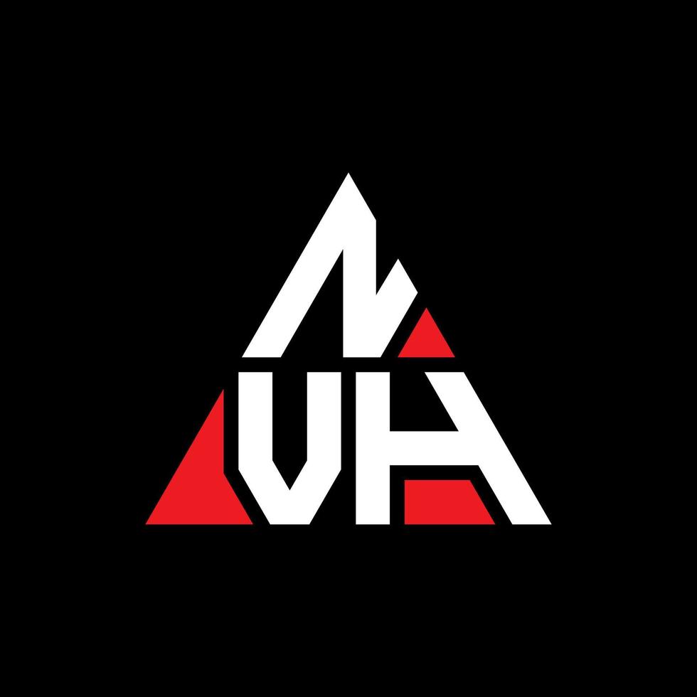Diseño de logotipo de letra triangular nvh con forma de triángulo. monograma de diseño de logotipo de triángulo nvh. Plantilla de logotipo de vector de triángulo nvh con color rojo. logotipo triangular nvh logotipo simple, elegante y lujoso.