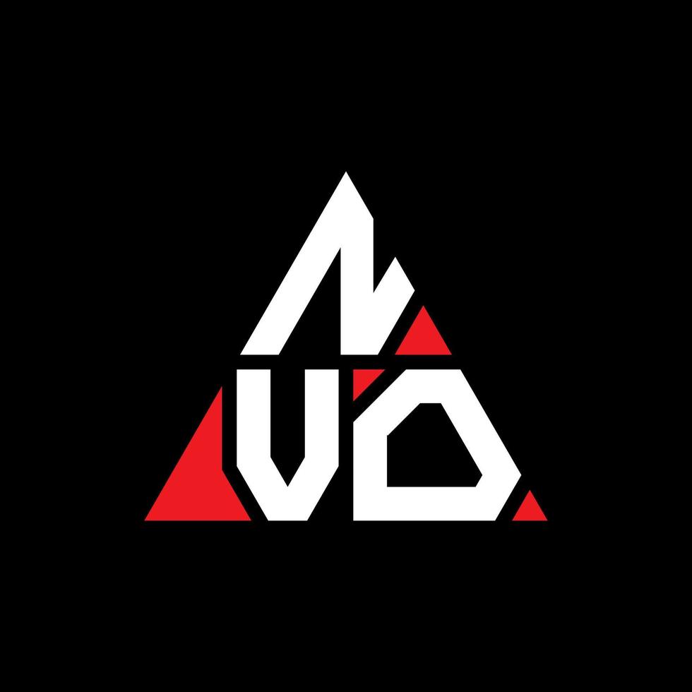 NVO triangle letter logo design with triangle shape. NVO triangle logo design monogram. NVO triangle vector logo template with red color. NVO triangular logo Simple, Elegant, and Luxurious Logo.