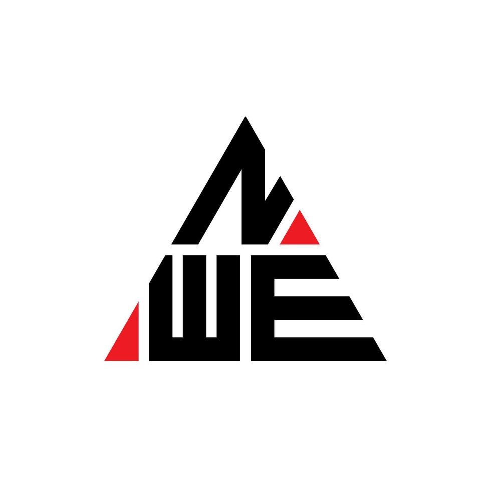 diseño de logotipo de letra triangular nwe con forma de triángulo. monograma de diseño de logotipo de triángulo nwe. plantilla de logotipo de vector de triángulo nwe con color rojo. logotipo triangular nwe logotipo simple, elegante y lujoso.