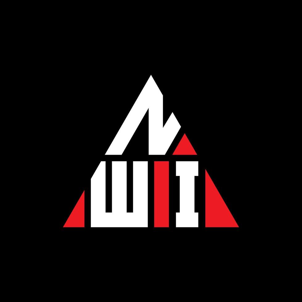 diseño de logotipo de letra triangular nwi con forma de triángulo. monograma de diseño del logotipo del triángulo nwi. plantilla de logotipo de vector de triángulo nwi con color rojo. logotipo triangular nwi logotipo simple, elegante y lujoso.