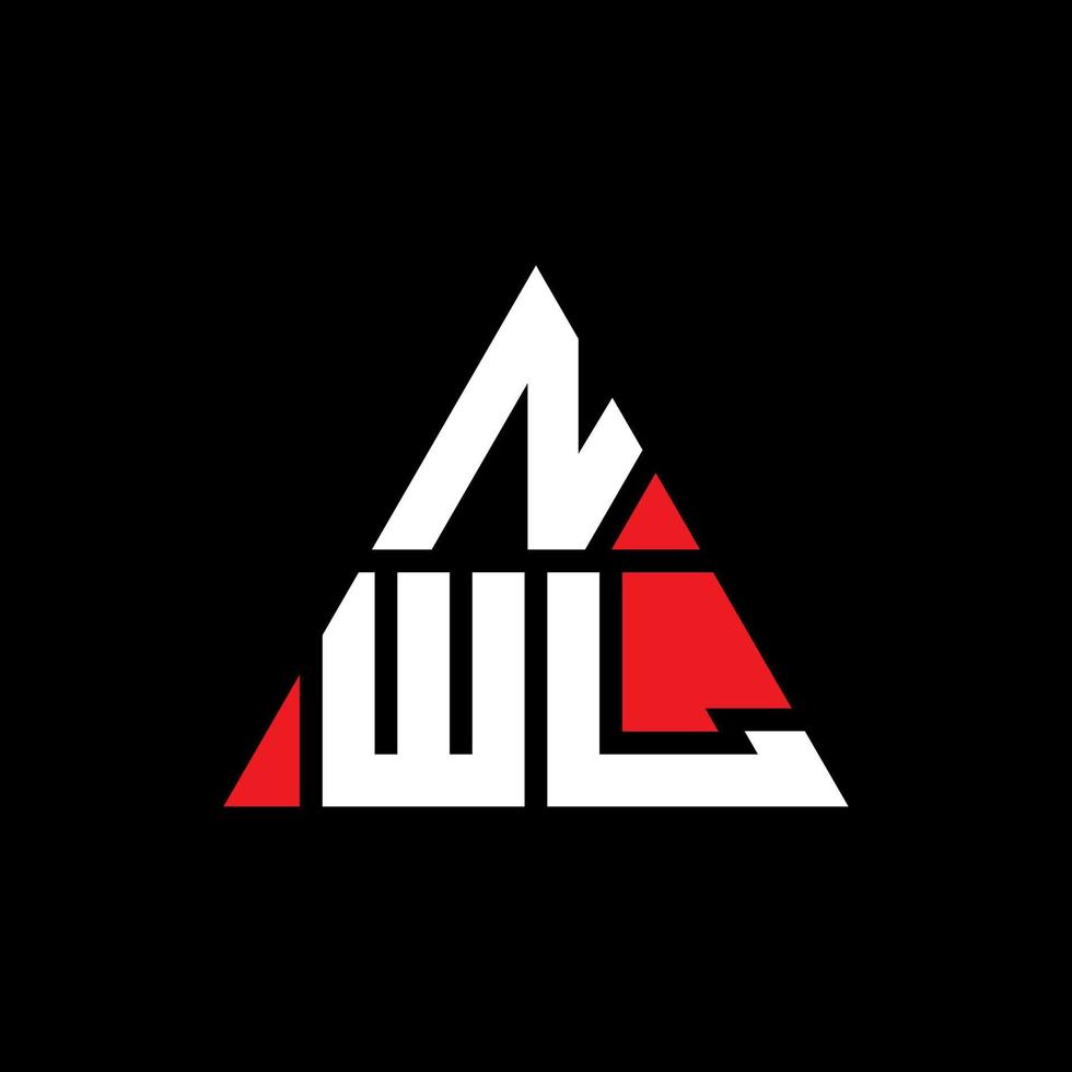 NWL triangle letter logo design with triangle shape. NWL triangle logo design monogram. NWL triangle vector logo template with red color. NWL triangular logo Simple, Elegant, and Luxurious Logo.