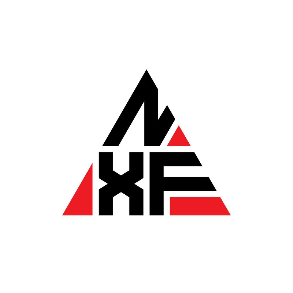 Diseño de logotipo de letra triangular nxf con forma de triángulo. monograma de diseño del logotipo del triángulo nxf. plantilla de logotipo de vector de triángulo nxf con color rojo. logotipo triangular nxf logotipo simple, elegante y lujoso.