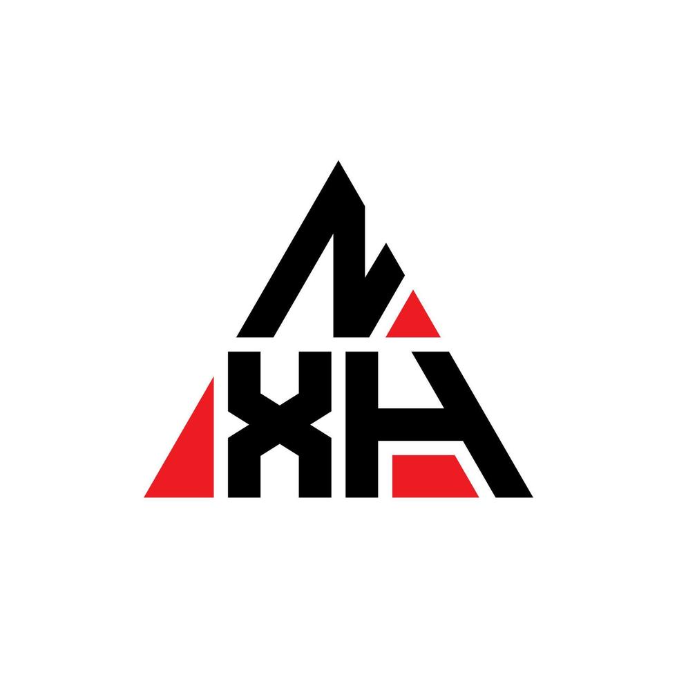 Diseño de logotipo de letra triangular nxh con forma de triángulo. monograma de diseño del logotipo del triángulo nxh. Plantilla de logotipo de vector de triángulo nxh con color rojo. logotipo triangular nxh logotipo simple, elegante y lujoso.