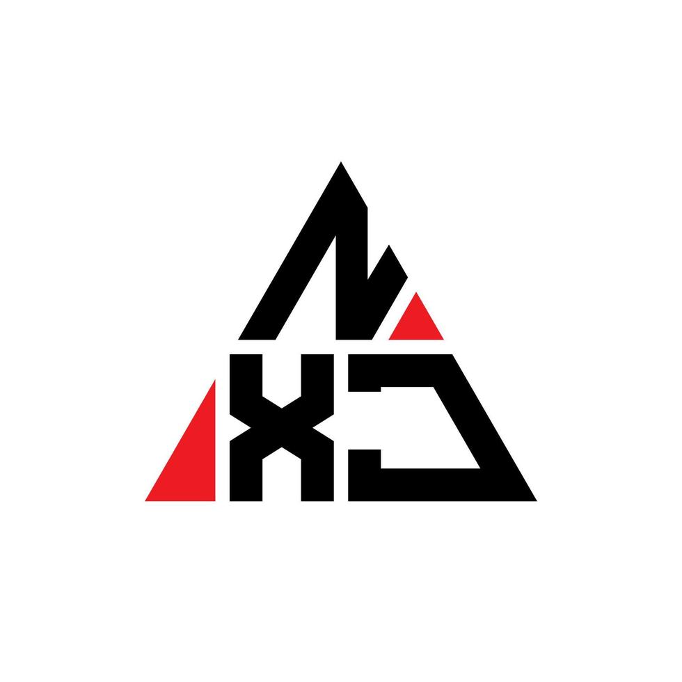 Diseño de logotipo de letra triangular nxj con forma de triángulo. monograma de diseño del logotipo del triángulo nxj. Plantilla de logotipo de vector de triángulo nxj con color rojo. logotipo triangular nxj logotipo simple, elegante y lujoso.