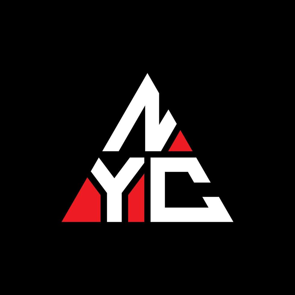 diseño de logotipo de letra de triángulo de nyc con forma de triángulo. monograma de diseño de logotipo de triángulo de Nueva York. Plantilla de logotipo de vector de triángulo de Nueva York con color rojo. logo triangular de nyc logo simple, elegante y lujoso.