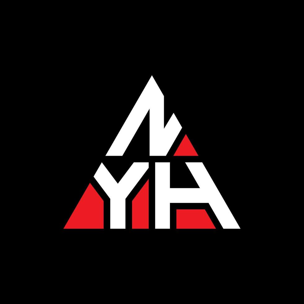 diseño de logotipo de letra de triángulo nyh con forma de triángulo. monograma de diseño de logotipo de triángulo nyh. plantilla de logotipo de vector de triángulo nyh con color rojo. logotipo triangular nyh logotipo simple, elegante y lujoso.