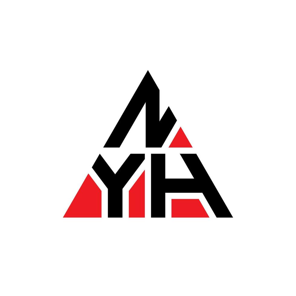 diseño de logotipo de letra de triángulo nyh con forma de triángulo. monograma de diseño de logotipo de triángulo nyh. plantilla de logotipo de vector de triángulo nyh con color rojo. logotipo triangular nyh logotipo simple, elegante y lujoso.