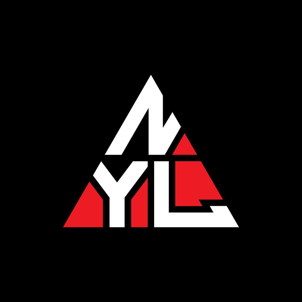 diseño de logotipo de letra de triángulo nyl con forma de triángulo. monograma de diseño de logotipo de triángulo nyl. plantilla de logotipo de vector de triángulo nyl con color rojo. logotipo triangular nyl logotipo simple, elegante y lujoso.