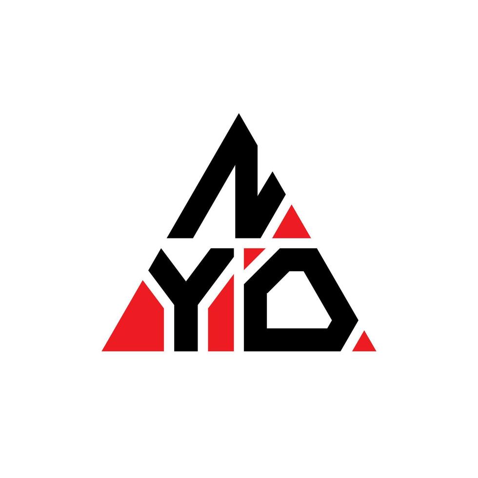 diseño de logotipo de letra de triángulo nyo con forma de triángulo. monograma de diseño del logotipo del triángulo nyo. plantilla de logotipo de vector de triángulo nyo con color rojo. logotipo triangular nyo logotipo simple, elegante y lujoso.