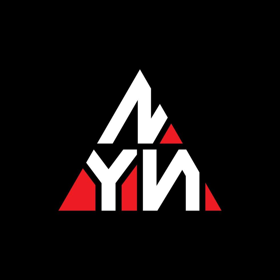 diseño de logotipo de letra de triángulo nyn con forma de triángulo. monograma de diseño de logotipo de triángulo nyn. plantilla de logotipo de vector de triángulo nyn con color rojo. logo triangular nyn logo simple, elegante y lujoso.