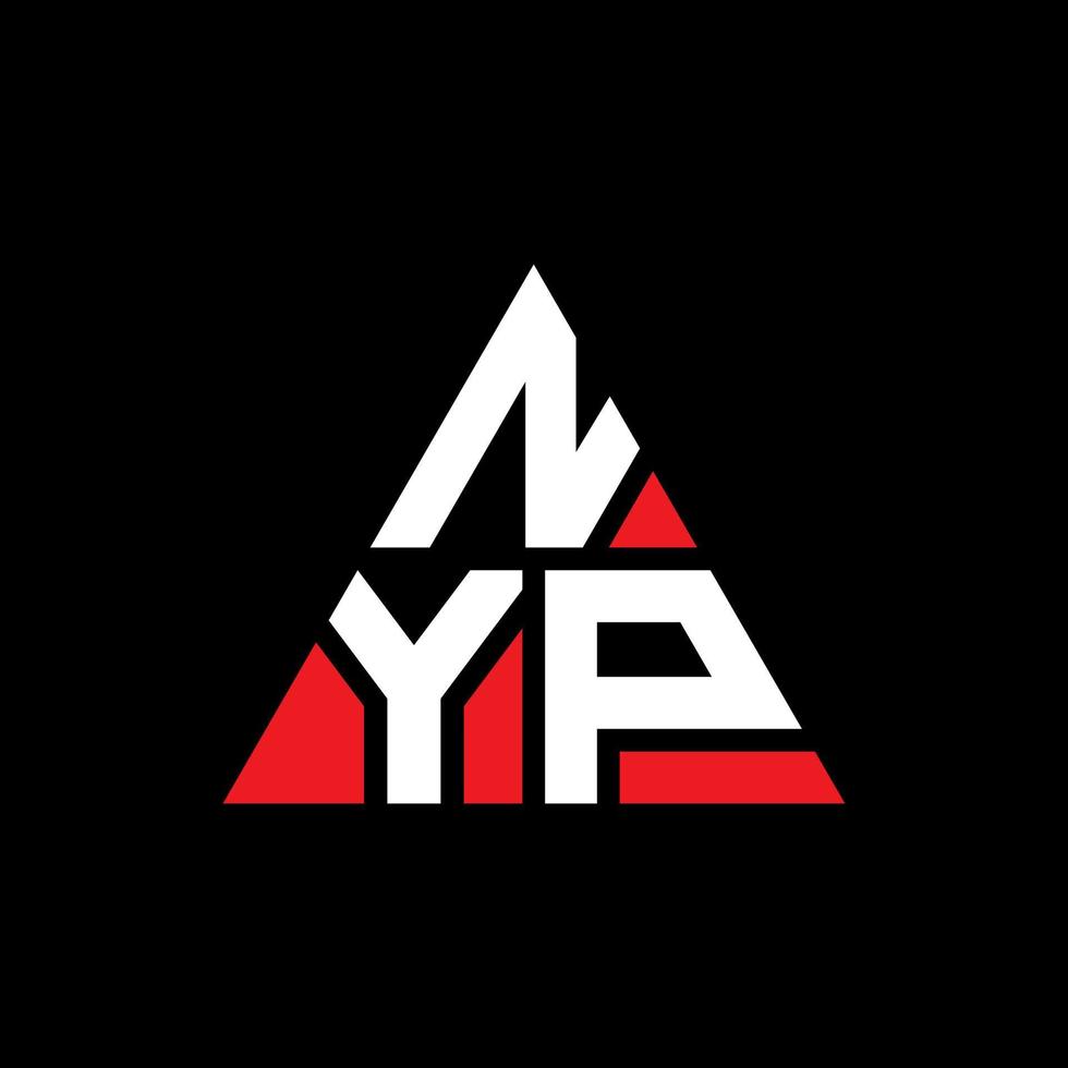 diseño de logotipo de letra de triángulo de nyp con forma de triángulo. monograma de diseño de logotipo de triángulo de nyp. plantilla de logotipo de vector de triángulo de nyp con color rojo. logo triangular de nyp logo simple, elegante y lujoso.