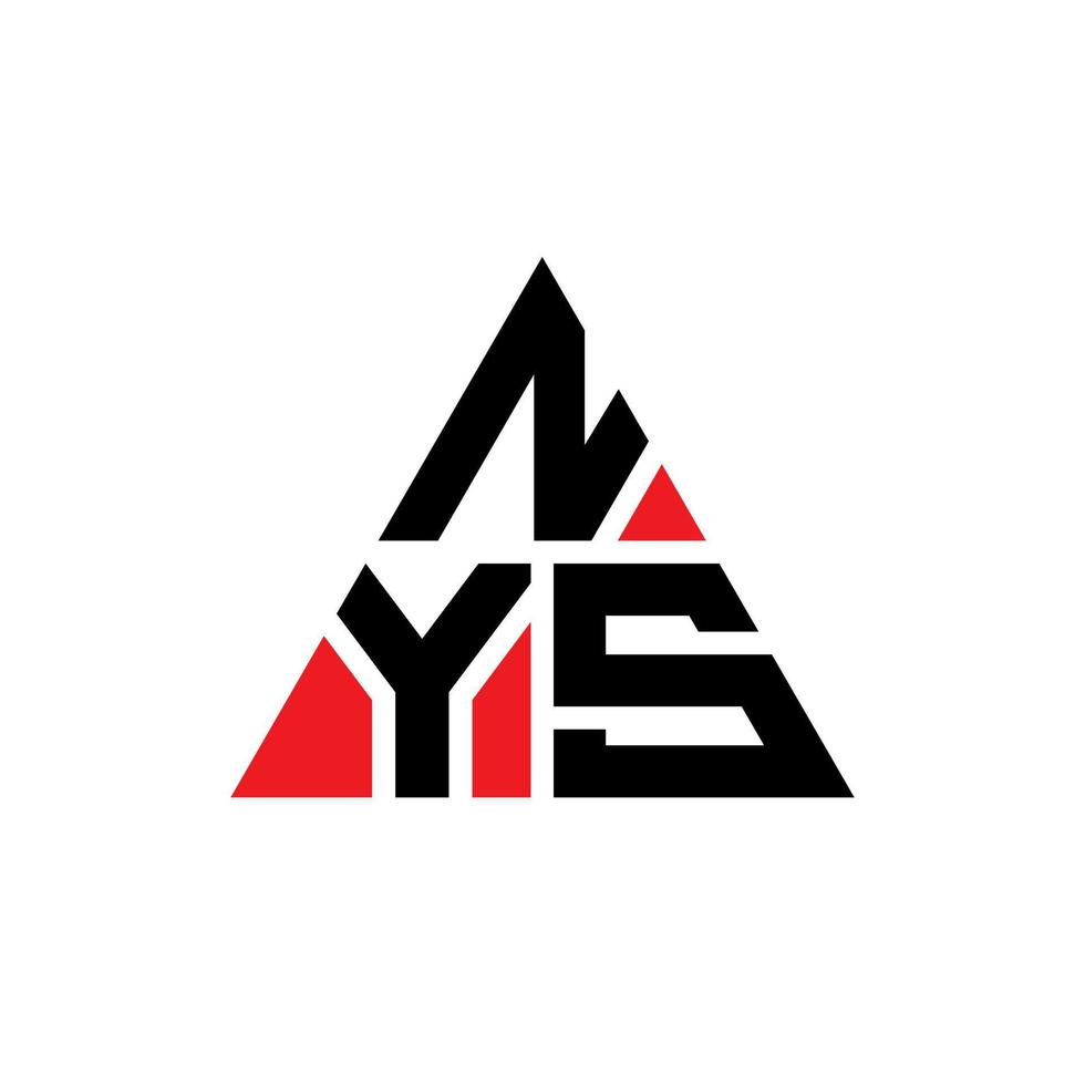 diseño de logotipo de letra triangular nys con forma de triángulo. monograma de diseño de logotipo de triángulo nys. plantilla de logotipo de vector de triángulo nys con color rojo. logotipo triangular de nys logotipo simple, elegante y lujoso.