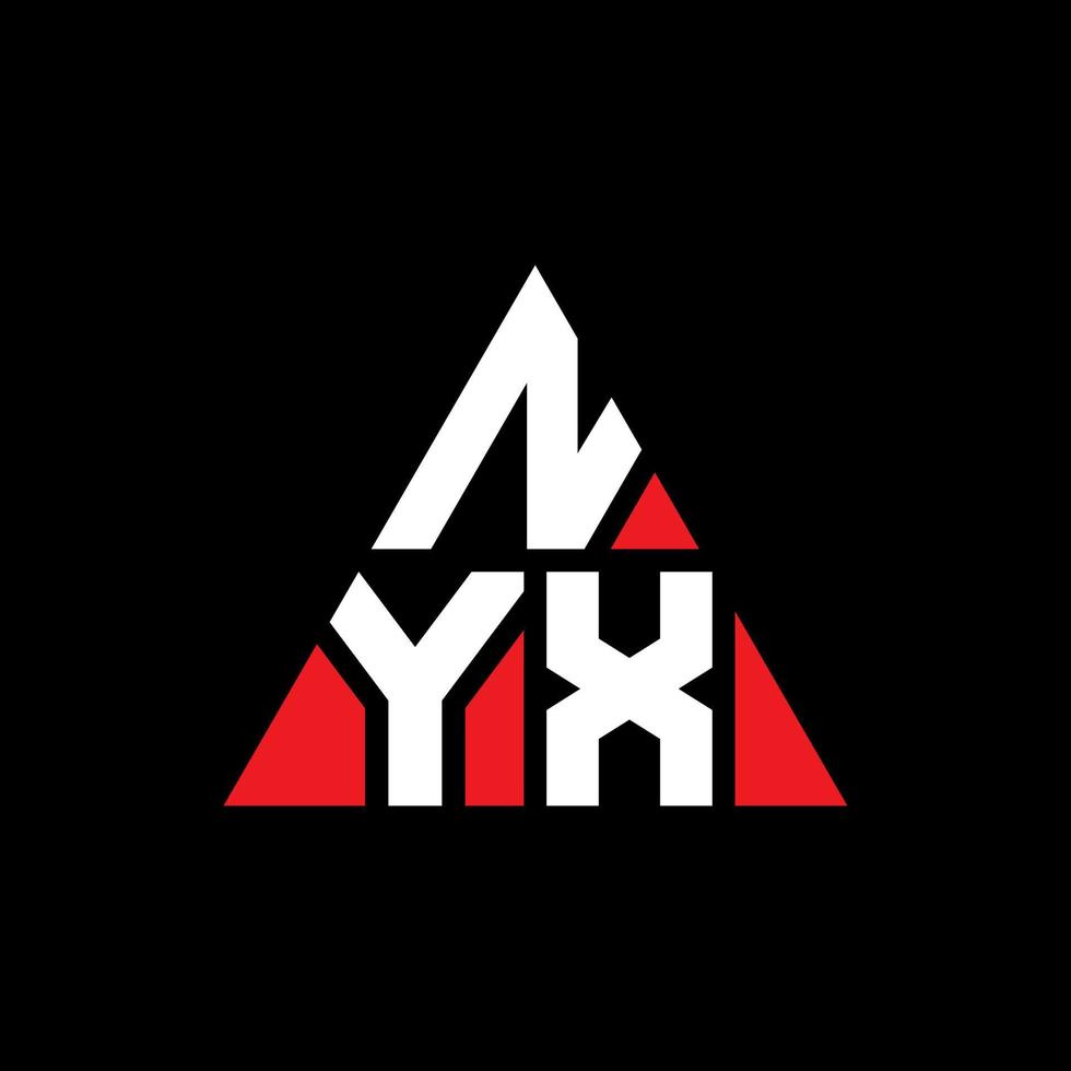 NYX triangle letter logo design with triangle shape. NYX triangle logo design monogram. NYX triangle vector logo template with red color. NYX triangular logo Simple, Elegant, and Luxurious Logo.