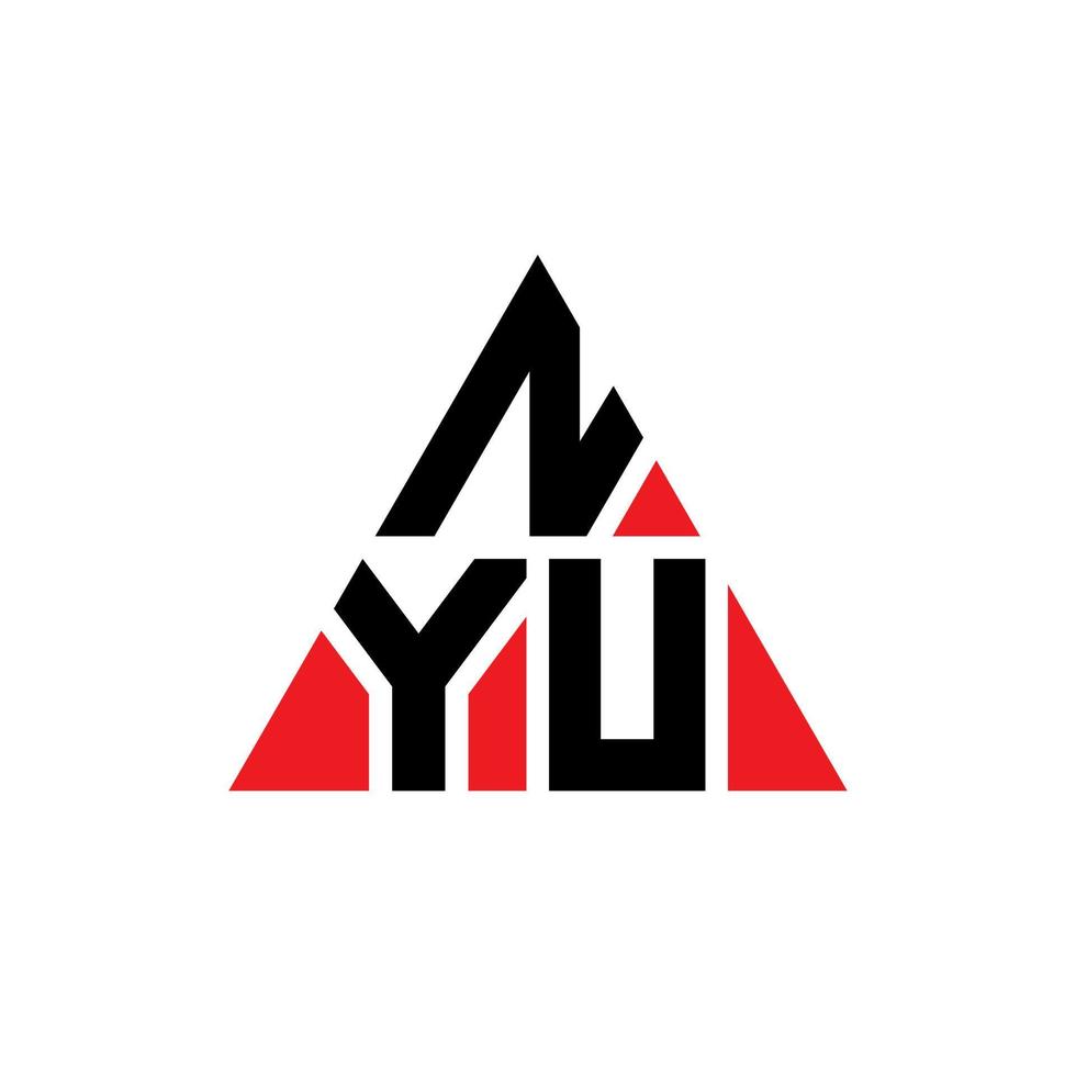 diseño de logotipo de letra de triángulo nyu con forma de triángulo. monograma de diseño del logotipo del triángulo nyu. plantilla de logotipo de vector de triángulo nyu con color rojo. logotipo triangular nyu logotipo simple, elegante y lujoso.