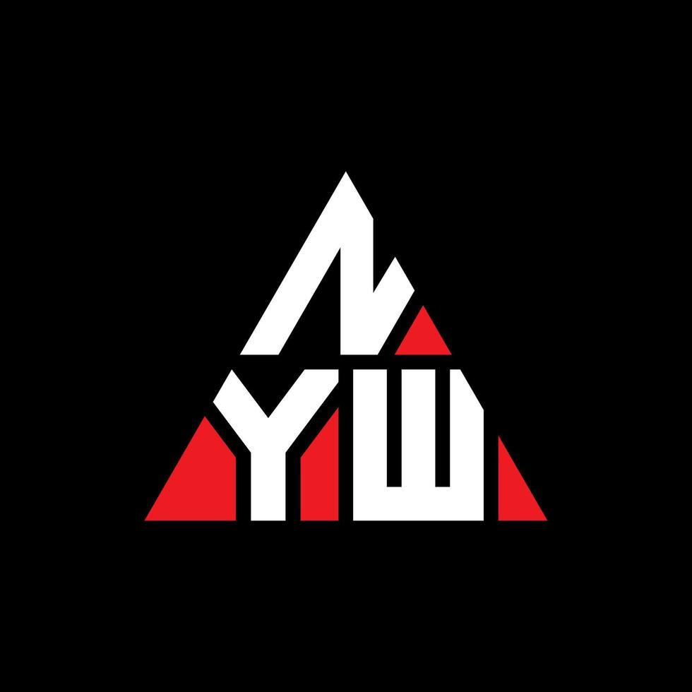 NYW triangle letter logo design with triangle shape. NYW triangle logo design monogram. NYW triangle vector logo template with red color. NYW triangular logo Simple, Elegant, and Luxurious Logo.