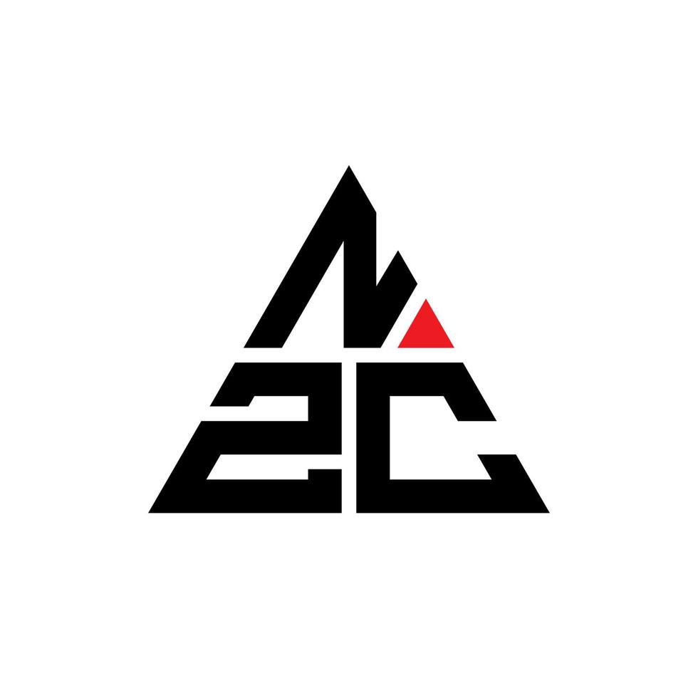 Diseño de logotipo de letra triangular nzc con forma de triángulo. monograma de diseño del logotipo del triángulo nzc. plantilla de logotipo de vector de triángulo nzc con color rojo. logotipo triangular nzc logotipo simple, elegante y lujoso.