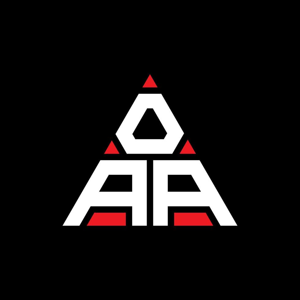 diseño de logotipo de letra triangular oaa con forma de triángulo. monograma de diseño de logotipo de triángulo oaa. plantilla de logotipo de vector de triángulo oaa con color rojo. logotipo triangular oaa logotipo simple, elegante y lujoso.