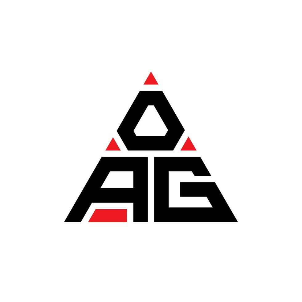 diseño de logotipo de letra triangular oag con forma de triángulo. monograma de diseño de logotipo de triángulo oag. plantilla de logotipo de vector de triángulo oag con color rojo. logotipo triangular oag logotipo simple, elegante y lujoso.