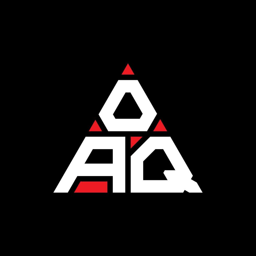 diseño de logotipo de letra triangular oaq con forma de triángulo. monograma de diseño de logotipo de triángulo oaq. plantilla de logotipo de vector de triángulo oaq con color rojo. logotipo triangular oaq logotipo simple, elegante y lujoso.