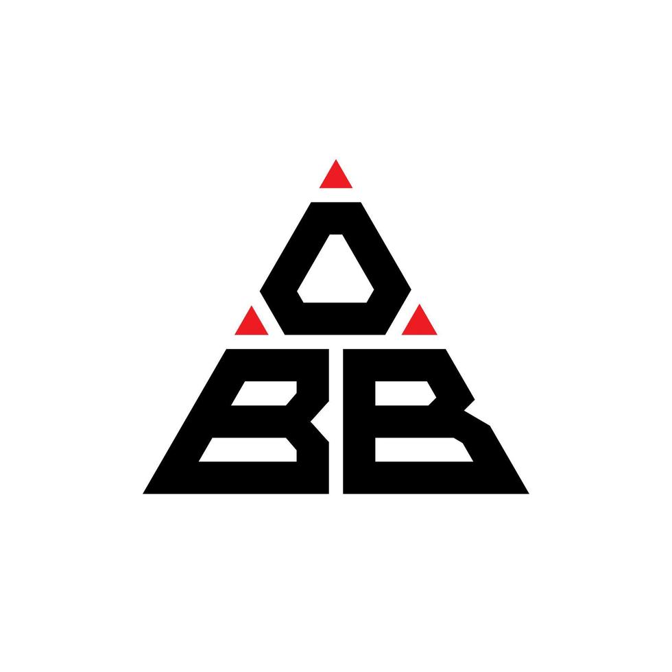 diseño de logotipo de letra de triángulo obb con forma de triángulo. monograma de diseño del logotipo del triángulo obb. plantilla de logotipo de vector de triángulo obb con color rojo. logotipo triangular obb logotipo simple, elegante y lujoso.