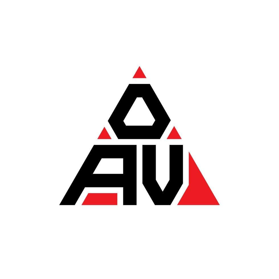 diseño de logotipo de letra triangular oav con forma de triángulo. monograma de diseño de logotipo de triángulo oav. plantilla de logotipo de vector de triángulo oav con color rojo. logotipo triangular oav logotipo simple, elegante y lujoso.