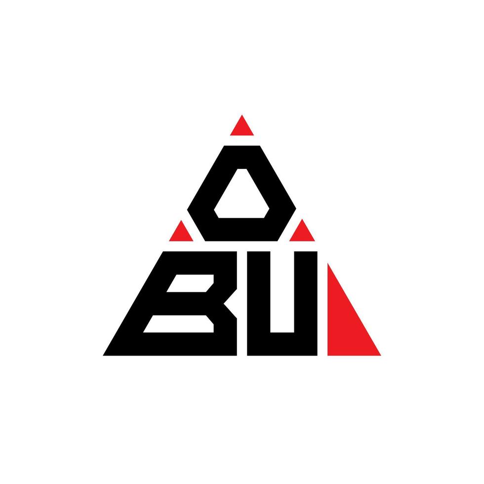 obu diseño de logotipo de letra triangular con forma de triángulo. monograma de diseño del logotipo del triángulo obu. plantilla de logotipo de vector de triángulo obu con color rojo. logotipo triangular obu logotipo simple, elegante y lujoso.