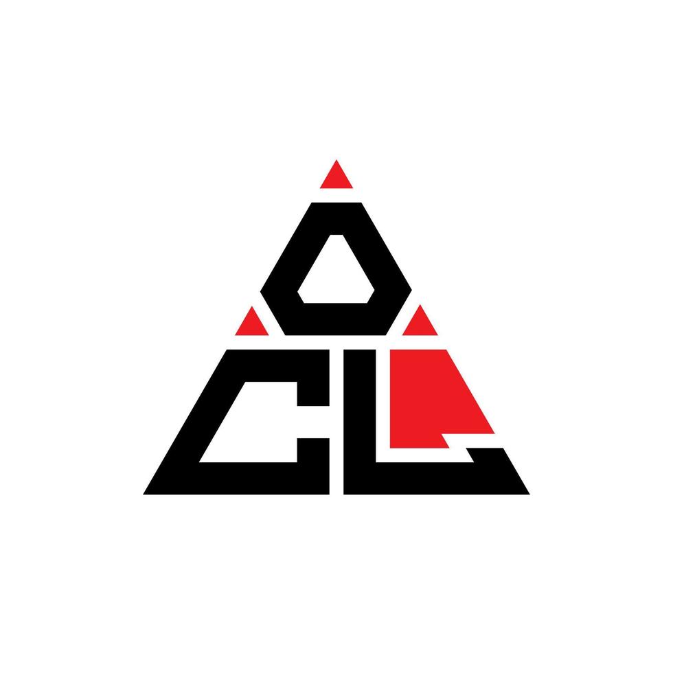 diseño de logotipo de letra triangular ocl con forma de triángulo. monograma de diseño de logotipo de triángulo ocl. plantilla de logotipo de vector de triángulo ocl con color rojo. logotipo triangular ocl logotipo simple, elegante y lujoso.