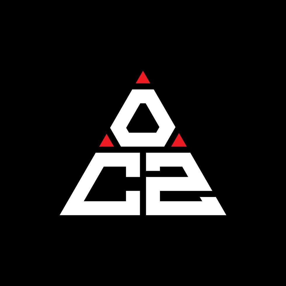 diseño de logotipo de letra triangular ocz con forma de triángulo. monograma de diseño de logotipo de triángulo ocz. plantilla de logotipo de vector de triángulo ocz con color rojo. logotipo triangular ocz logotipo simple, elegante y lujoso.