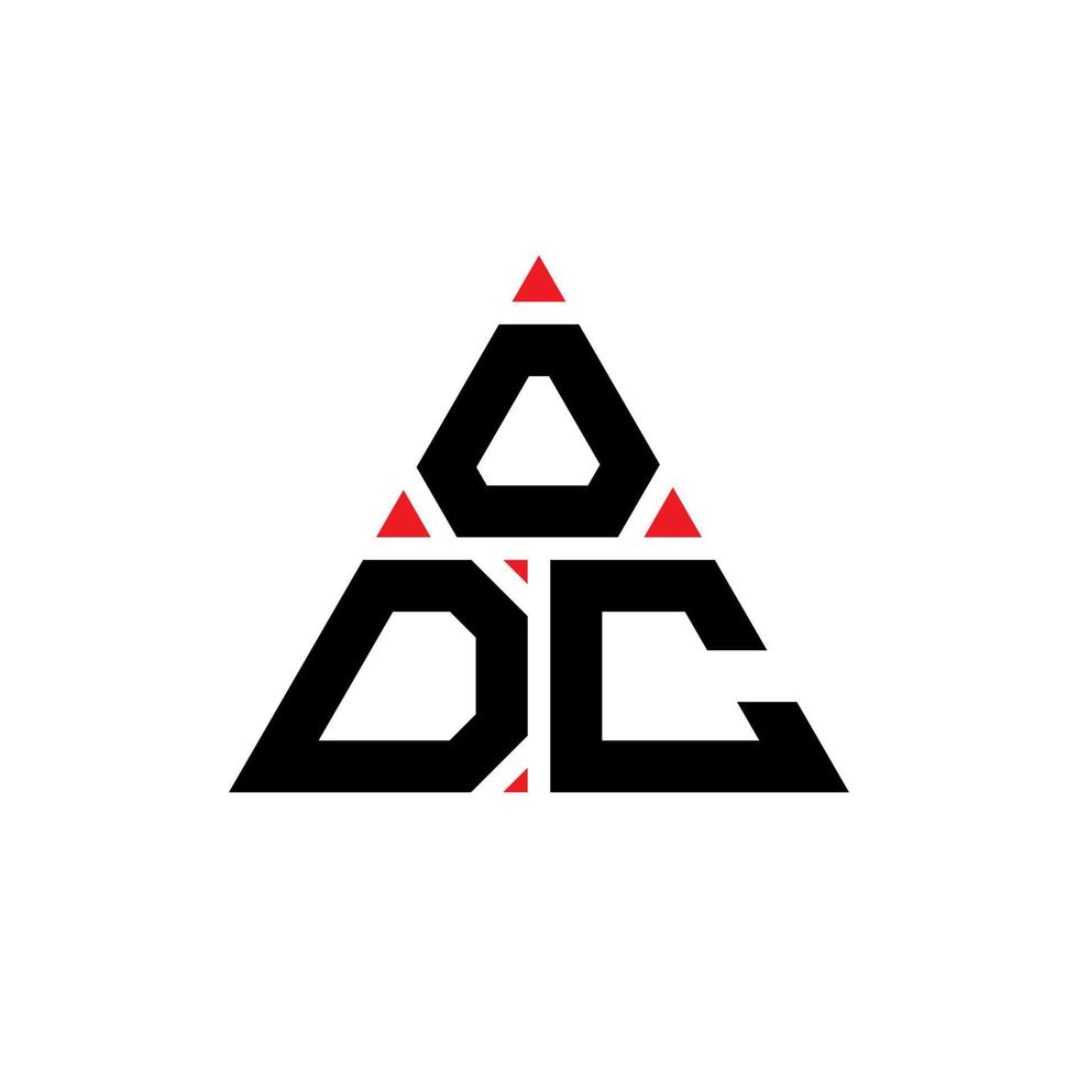diseño de logotipo de letra de triángulo odc con forma de triángulo. monograma de diseño de logotipo de triángulo odc. plantilla de logotipo de vector de triángulo odc con color rojo. logotipo triangular odc logotipo simple, elegante y lujoso.
