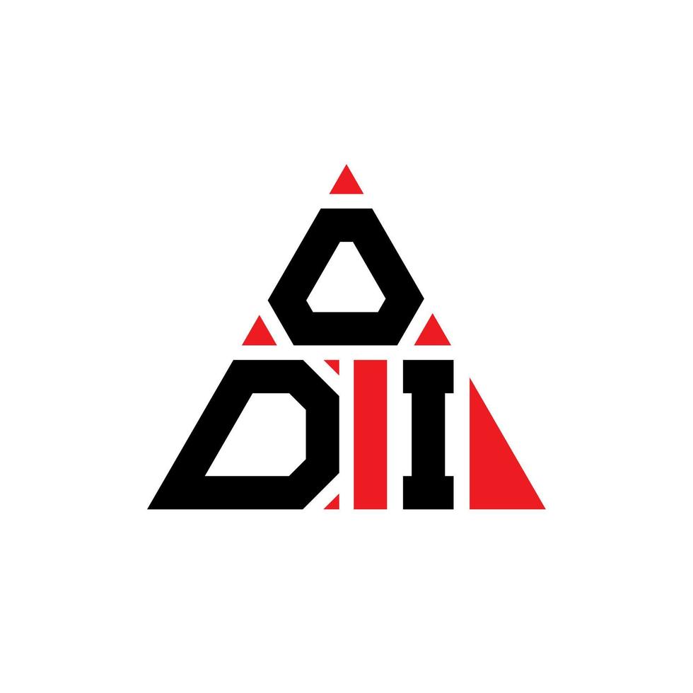 diseño de logotipo de letra de triángulo odi con forma de triángulo. monograma de diseño del logotipo del triángulo odi. plantilla de logotipo de vector de triángulo odi con color rojo. logotipo triangular odi logotipo simple, elegante y lujoso.