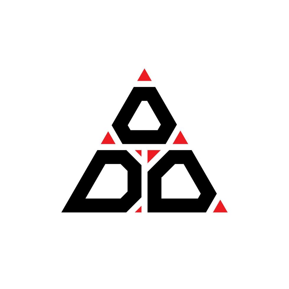 diseño de logotipo de letra de triángulo odo con forma de triángulo. monograma de diseño del logotipo del triángulo odo. plantilla de logotipo de vector de triángulo odo con color rojo. logotipo triangular de odo logotipo simple, elegante y lujoso.