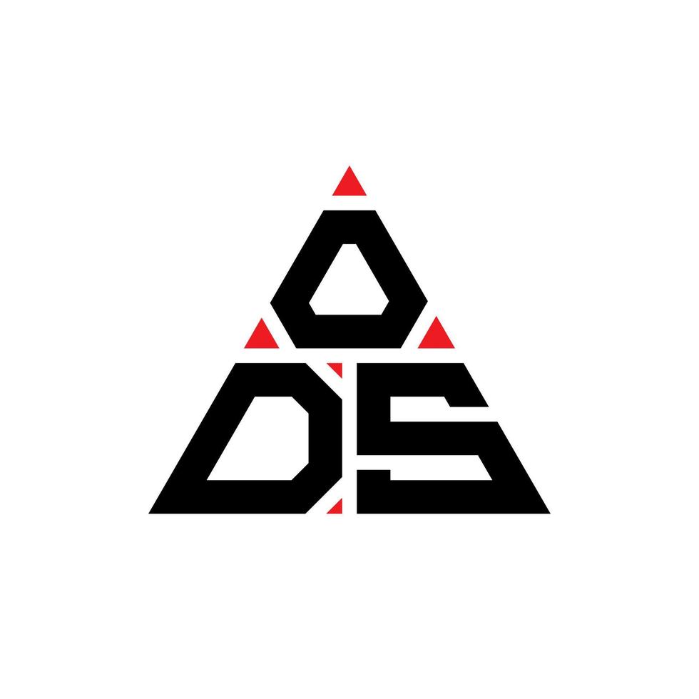 diseño de logotipo de letra triangular ods con forma de triángulo. monograma de diseño de logotipo de triángulo ods. plantilla de logotipo de vector de triángulo ods con color rojo. logo triangular ods logo simple, elegante y lujoso.