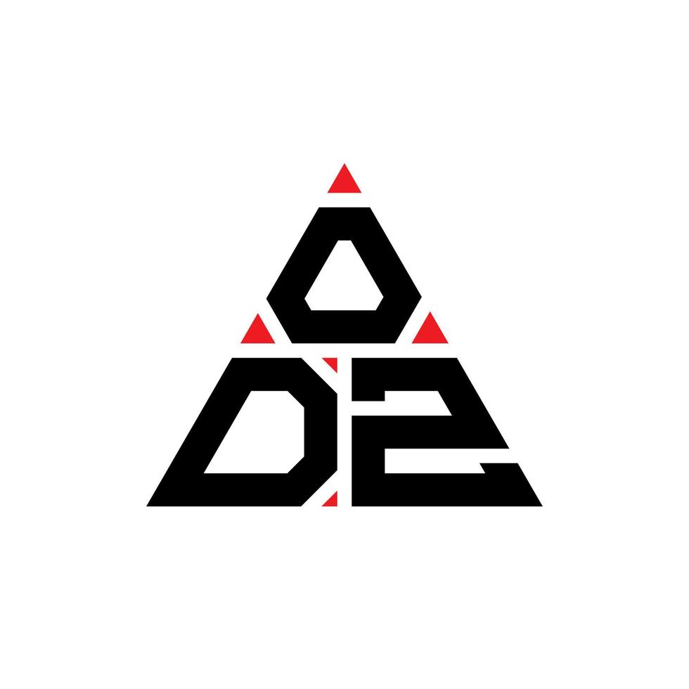 diseño de logotipo de letra de triángulo odz con forma de triángulo. monograma de diseño de logotipo de triángulo odz. plantilla de logotipo de vector de triángulo odz con color rojo. logotipo triangular odz logotipo simple, elegante y lujoso.
