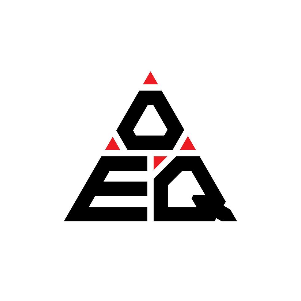 diseño de logotipo de letra triangular oeq con forma de triángulo. monograma de diseño del logotipo del triángulo oeq. plantilla de logotipo de vector de triángulo oeq con color rojo. logotipo triangular oeq logotipo simple, elegante y lujoso.