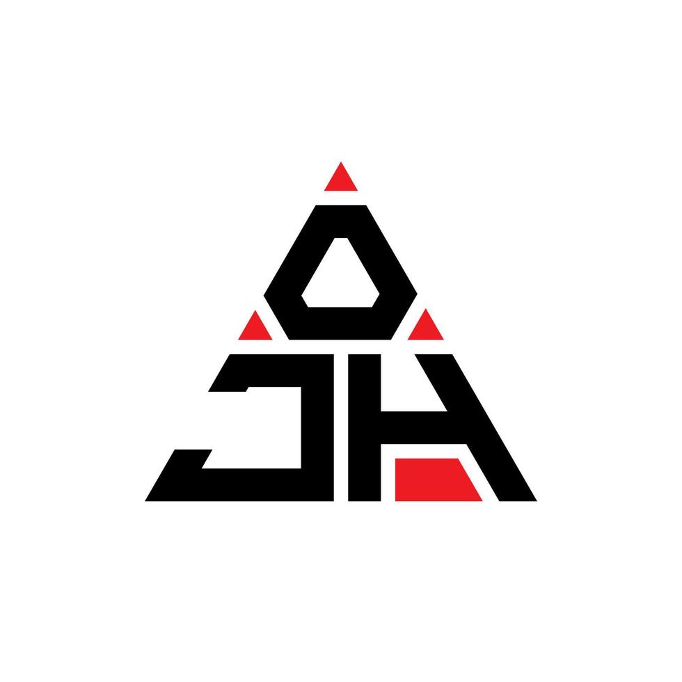 ojh diseño de logotipo de letra triangular con forma de triángulo. monograma de diseño del logotipo del triángulo ojh. plantilla de logotipo de vector de triángulo ojh con color rojo. logo triangular ojh logo simple, elegante y lujoso.