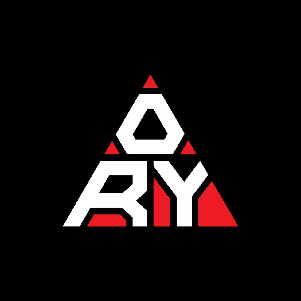 diseño de logotipo de letra de triángulo ory con forma de triángulo. monograma de diseño de logotipo de triángulo ory. plantilla de logotipo de vector de triángulo ory con color rojo. logotipo triangular ory logotipo simple, elegante y lujoso.