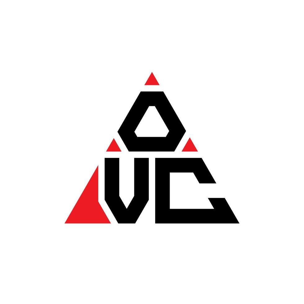 diseño de logotipo de letra triangular ovc con forma de triángulo. monograma de diseño de logotipo de triángulo ovc. plantilla de logotipo de vector de triángulo ovc con color rojo. logo triangular ovc logo simple, elegante y lujoso.