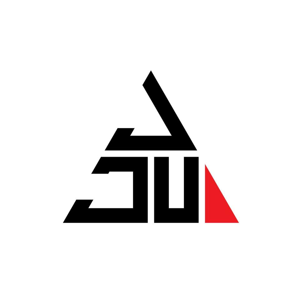 diseño de logotipo de letra triangular jju con forma de triángulo. monograma de diseño del logotipo del triángulo jju. plantilla de logotipo de vector de triángulo jju con color rojo. logotipo triangular jju logotipo simple, elegante y lujoso.