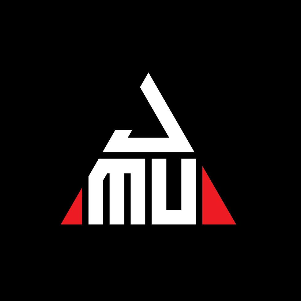 JMU triangle letter logo design with triangle shape. JMU triangle logo design monogram. JMU triangle vector logo template with red color. JMU triangular logo Simple, Elegant, and Luxurious Logo.