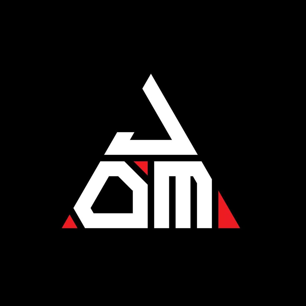 diseño de logotipo de letra de triángulo jom con forma de triángulo. monograma de diseño del logotipo del triángulo jom. plantilla de logotipo de vector de triángulo jom con color rojo. logotipo triangular jom logotipo simple, elegante y lujoso.