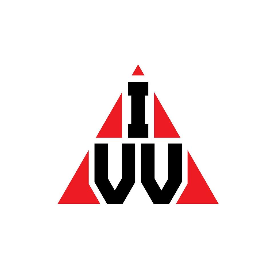 IVV triangle letter logo design with triangle shape. IVV triangle logo design monogram. IVV triangle vector logo template with red color. IVV triangular logo Simple, Elegant, and Luxurious Logo.
