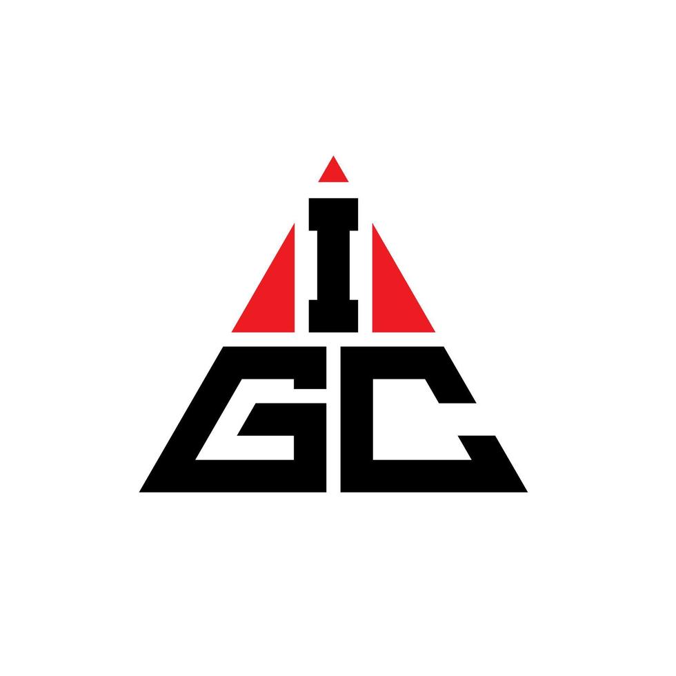 diseño de logotipo de letra triangular igc con forma de triángulo. monograma de diseño del logotipo del triángulo igc. plantilla de logotipo de vector de triángulo igc con color rojo. logotipo triangular igc logotipo simple, elegante y lujoso.